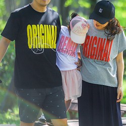 【ORIGINAL&REMIXヘッドフォン】ママとパパとキッズの親子リンクコーデTシャツ 1枚目の画像