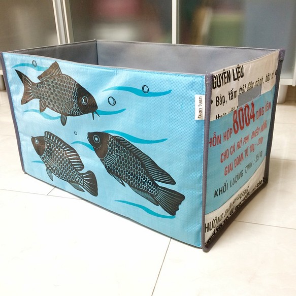 ルームボックス　収納ケース　魚とアルファベット 1枚目の画像