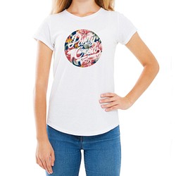 フェアリースター おしゃれカワイイ　トロピカルフラワー　ガールズサイズ 半袖Tシャツ 1枚目の画像