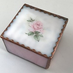 彩色玻璃首飾盒手套箱玫瑰粉紅色 第1張的照片