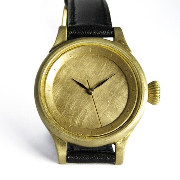 hatsunaはつな／レディース 針A 29mm【受注制作】 シンプルな手作り腕時計 真鍮製 刻印（名入れ）可能 1枚目の画像