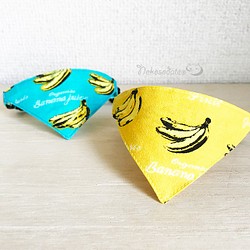 [香蕉圖案黃色]頭巾式項圈/可選安全扣貓貓項圈安全領 第1張的照片