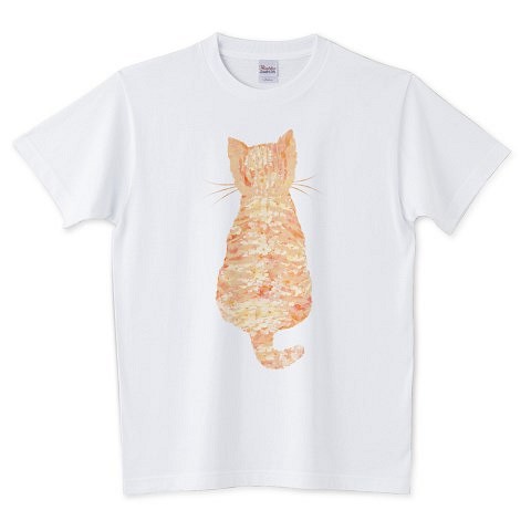 可愛的小貓和馬鞭草T卹橙色定做4種顏色 第1張的照片