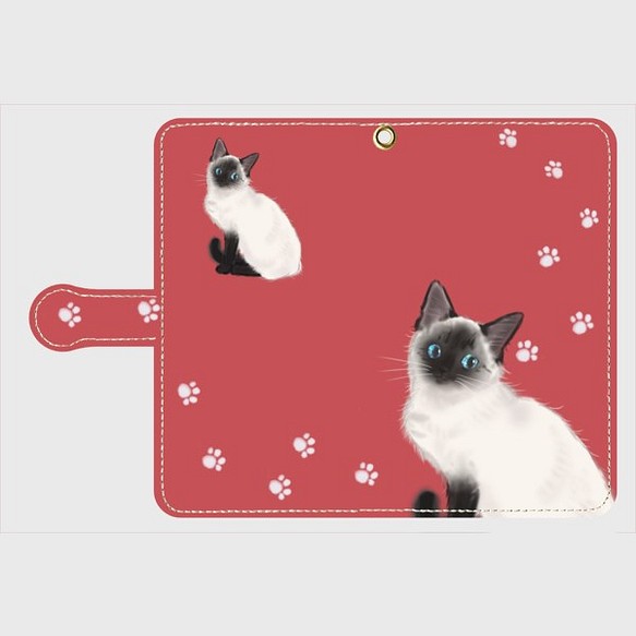 杏さま　専用ご注文ページ　シャム猫　Android M　赤　受注生産　 1枚目の画像