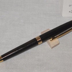 手作り木製ボールペン(アフリカンブラックウッド材、ブロードモデル) 1枚目の画像