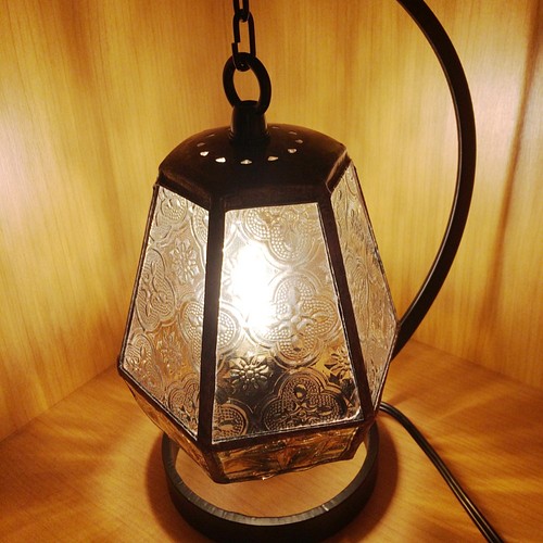 小さなもみの木ランプ】ステンドグラス・ミニランプ（LEDライト付 