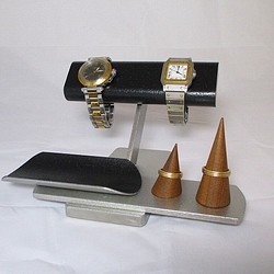 腕時計スタンド　だ円パイプ腕時計、リング、アクセサリースタンド　ak-design 1枚目の画像