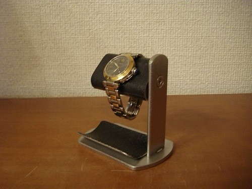 誕生日に 腕時計スタンド 爆売り トレイ付き 売上実績NO.1 プラスドライバーでだ円パイプの角度を変えられるブラック腕時計スタンド