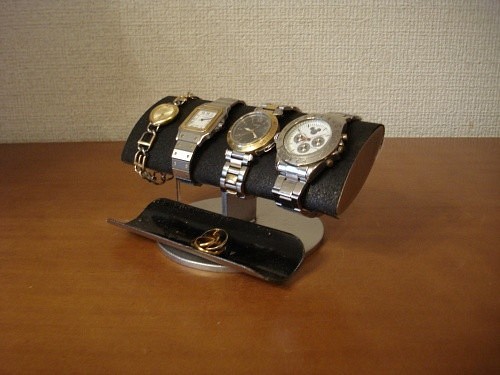 腕時計スタンド　ブラックでかい楕円パイプ男性用腕時計スタンド　ak-design　20130320 1枚目の画像