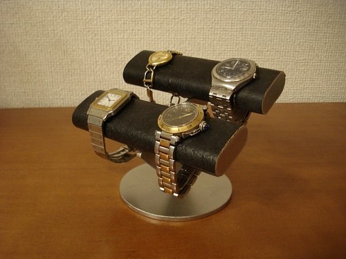 誕生日プレゼント　ブラックダブルだ円パイプ4本掛け腕時計スタンド　ak-design　N121220 1枚目の画像