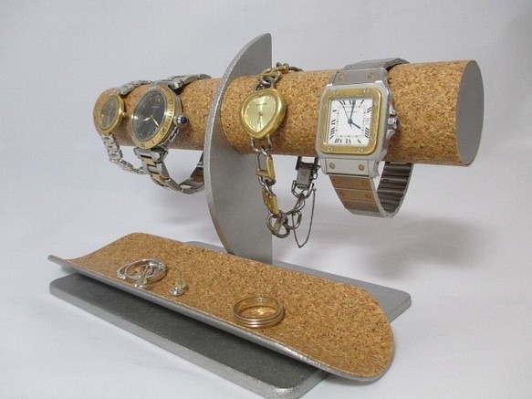クリスマス 腕時計4本掛けロングトレイ付きハーフムーン腕時計スタンド
