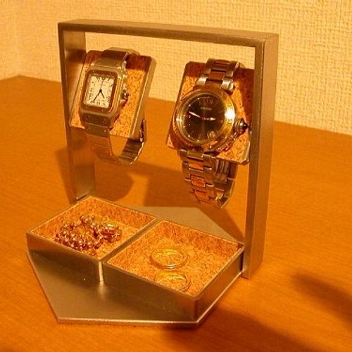 プレゼントに♪コルクバー2本掛け腕時計スタンドトレイ付き ak-design