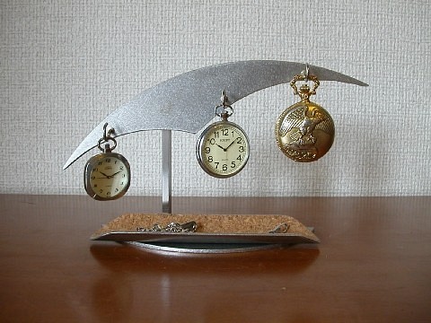 懐中時計スタンド　3本掛け懐中時計ディスプレイロングトレイ　　ak-design 1枚目の画像