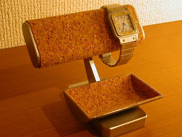 父の日ギフトに　だ円パイプ腕時計2本掛けトレイ付き腕時計スタンド　IMG0036 1枚目の画像