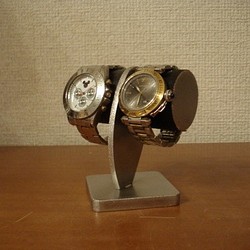 プレゼントに　2本掛けブラックどっしり腕時計スタンド　No.130327 1枚目の画像