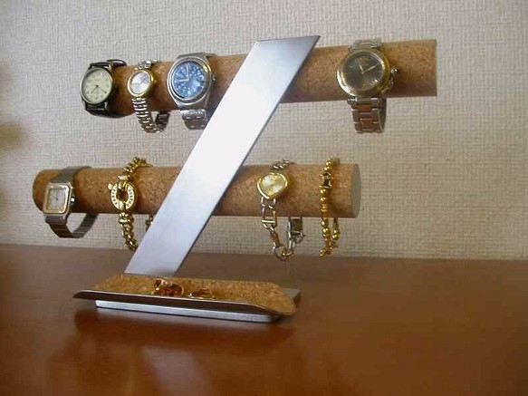 腕時計スタンド　8本掛けインテリア腕時計収納スタンド　ロングトレイ　AKデザインウォッチスタンド