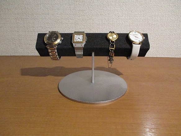腕まわりが大きい時計専用角パイプ腕時計スタンド　ブラック　スタンダード　181113 1枚目の画像