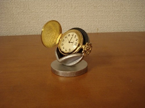 懐中時計スタンド　角度可変式横蓋懐中時計ディスプレイスタンド　ブラック