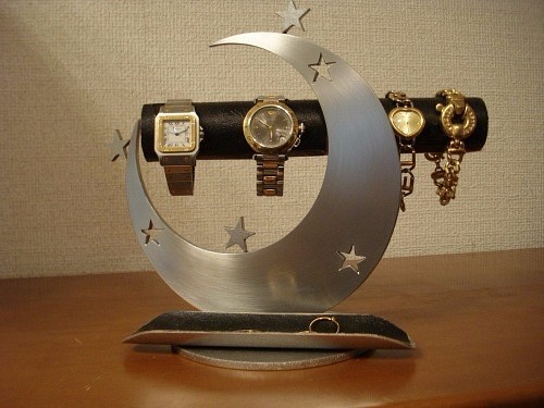 クリスマスまだまだ間に合います！トリプル気まぐれ三日月丸パイプ腕時計スタンド ロングハーフパイプトレイ 1枚目の画像