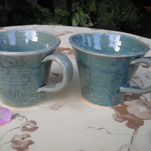 コーヒーカップ（ライトグリーン、２個１組） マグカップ 陶芸工房海月 ...