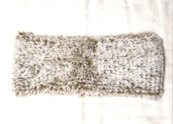 ニット手編み 値下げファーのスヌード　ネックウォーマー 1枚目の画像
