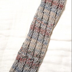 ニット手編みふっくら長めのレッグウォーマーアームウォーマー スパイラルソックス編み 1枚目の画像