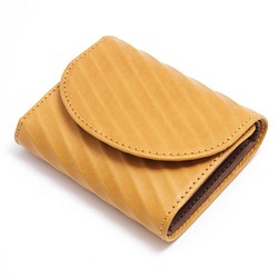 三つ折りコンパクト牛革財布 - cookie - キャメルブラウン ✕ ブラウン【受注生産】 1枚目の画像