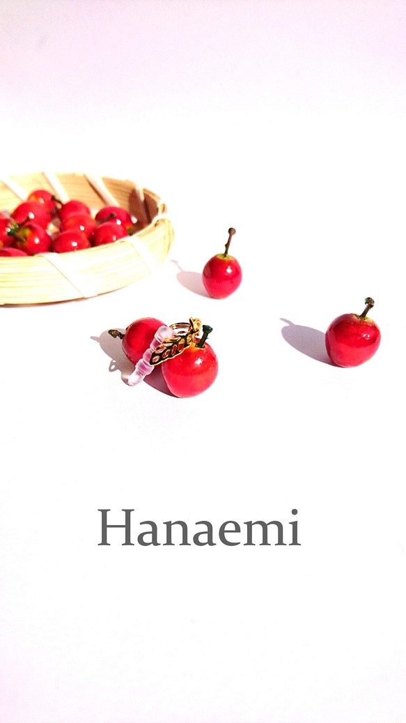 完熟リンゴ イヤホンジャック　（受注製作）『秋ハンドメイド2018』 1枚目の画像