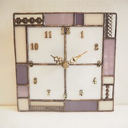 ★受注生産★シンプルモザイクの掛け時計〜Sサイズ・ミルキー〜 1枚目の画像