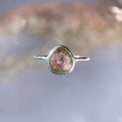 【13号】バイカラートルマリン silver ring 1枚目の画像