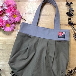 [S size]暗色系列奶奶袋卡其色ki️淺灰色&lt;推薦用於子袋&gt; 第1張的照片