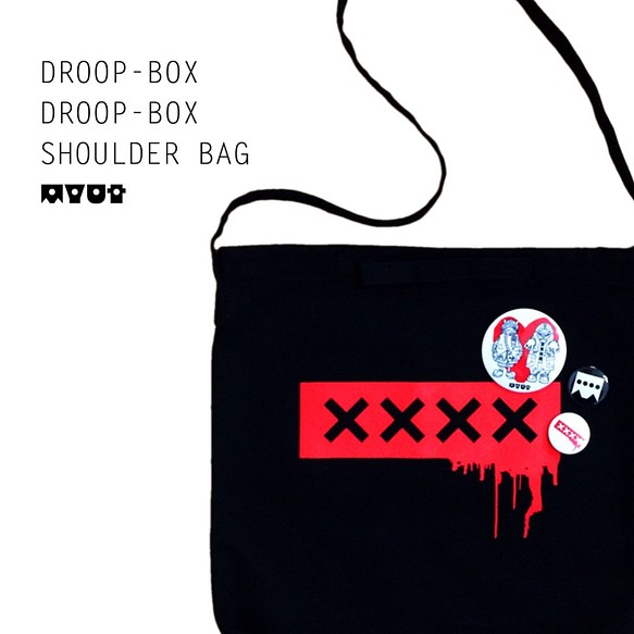 《DROOP-BOX DROOP-BOX SHOULDER BAG》※缶バッチ３個セット付※受注生産※ 1枚目の画像