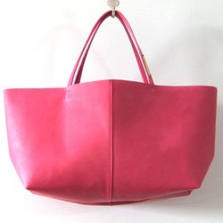 OTONA eco-bag Sサイズ rosepink　本革製  トートバッグ 1枚目の画像
