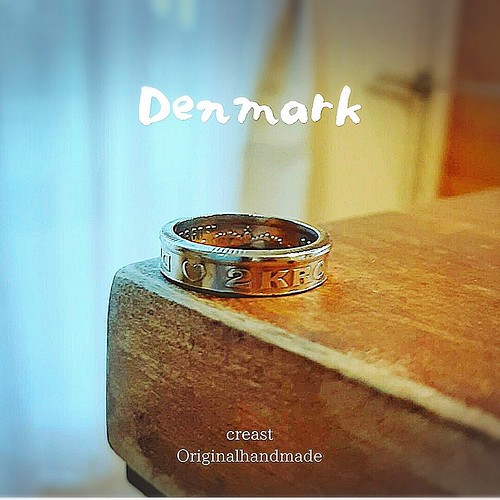 幸せリング♪ ハート入りコインリング デンマーク2クローネ 指輪 