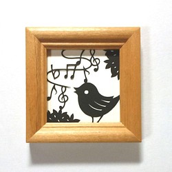 ミニ切り絵：鳥の歌 1枚目の画像