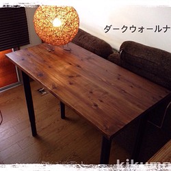1台限り。w91cm,d36cm,h72.4cmスリムサイズ♪シンプルでオシャレな国産杉のアンティーク風テーブル 1枚目の画像