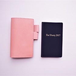 『　税務手帳カバー　』　✻　牛革　✻　桜ピンク色　✻　バタフライストッパー式 1枚目の画像