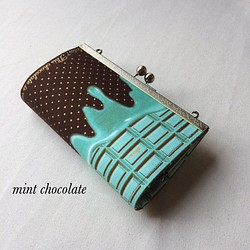 ミントチョコレート がま口 長財布 1枚目の画像