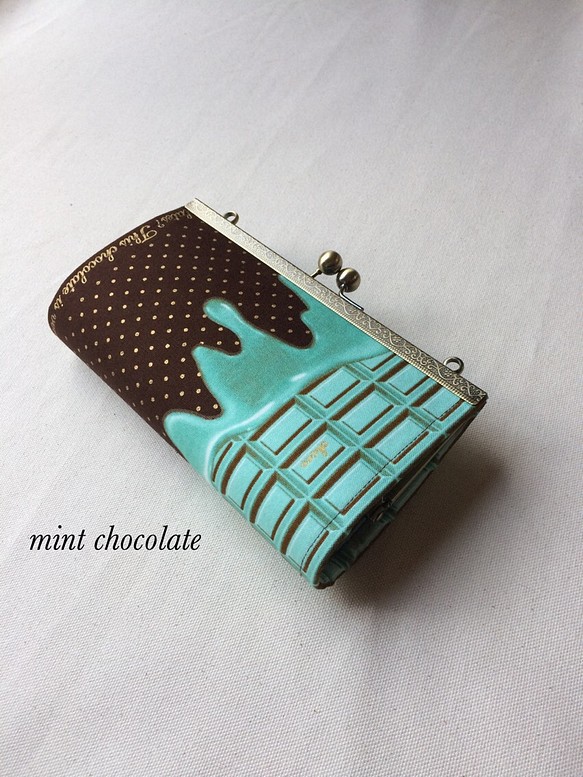 ミントチョコレート がま口 長財布 1枚目の画像