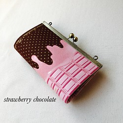 ストロベリーチョコレート がま口 長財布 1枚目の画像