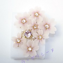 桜のポニーフック 春色 ヘアアクセ ピンク 1枚目の画像