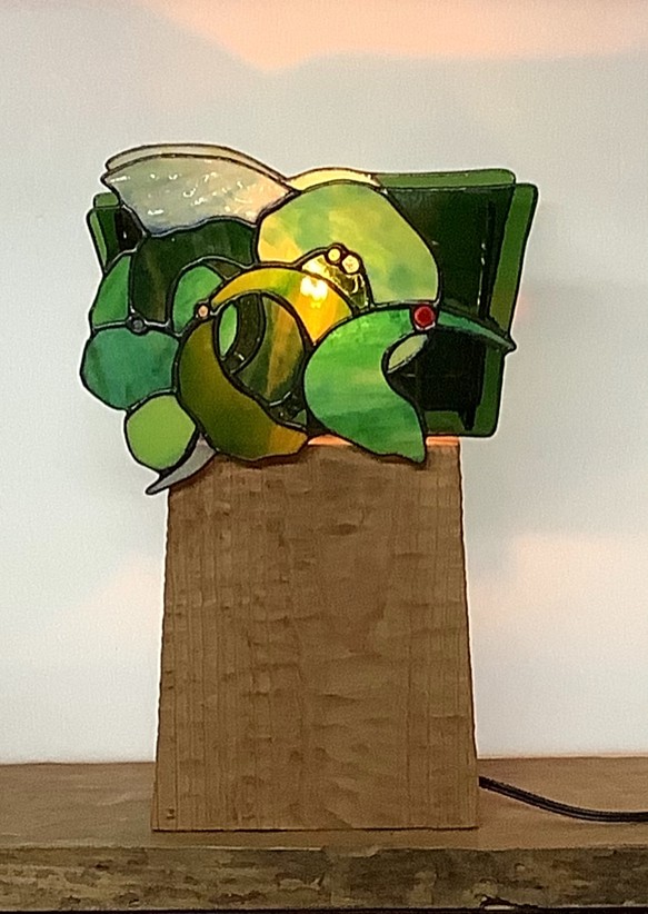【一点物】大木ランプ　テーブルランプ　オブジェ 1枚目の画像