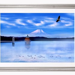 狭山湖の朝　サイズ297mm × 420mm（作品のみ） 1枚目の画像