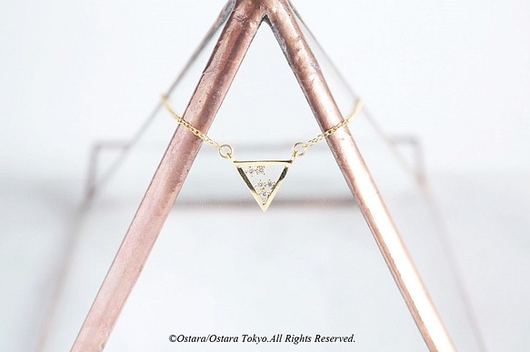【14KGF】Necklace,CZ Triangle-Cosmic Triangle- 1枚目の画像