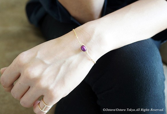 【Tsubomi】14KGF Bracelet-Purple Pearl- 1枚目の画像