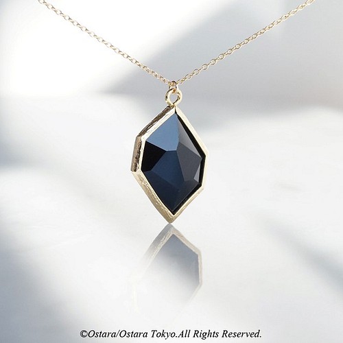 K10】ブラックダイヤモンドの一粒ネックレス＊4月誕生石 ネックレス 