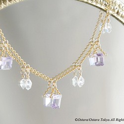 【14KGF Choker Necklace】-Gemstone,Dream Crystal , NY Herkimer 1枚目の画像