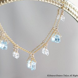 【14KGF Choker Necklace】-Gemstone,Dream Crystal, NY Herkimerd 1枚目の画像