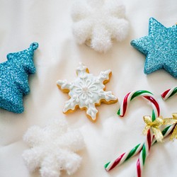 【CHRISTMAS】雪の結晶単品 アイシングクッキー 1枚目の画像
