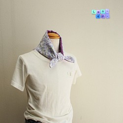 保冷剤　子供用スカーフみたいなネッククーラー　ミモザ紫 1枚目の画像